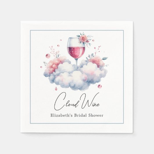 Serviette En Papier Fête de mariage Cloud Wine (Devant)