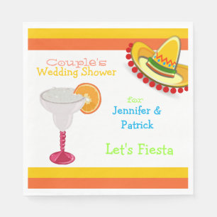 Serviette En Papier Fête de mariage colorée de couple Mexicain