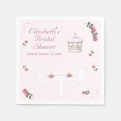 Serviette En Papier Fête de mariage dans le jardin rose pour une baby  (Devant)