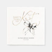 Serviette En Papier Fête de mariage de Black Bow: Elle se marie (Devant)