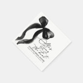 Serviette En Papier Fête de mariage de Black Bow She's Tying the Knot (Coin)