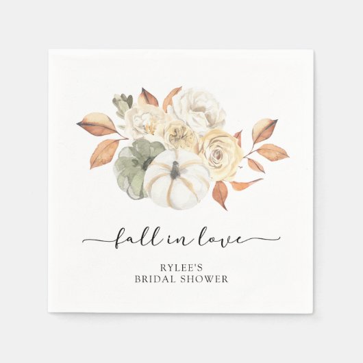 Serviette En Papier Fête de mariage de citrouille automnale rustique (Devant)