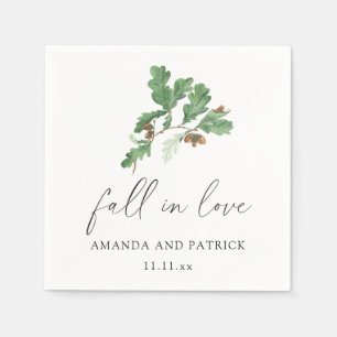 Serviette En Papier Fête de mariage de la branche d'Acorn