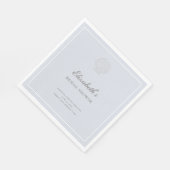 Serviette En Papier Fête de mariage élégante et côtière avec coquillag (Coin)