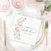 Serviette En Papier Fête de mariage en aquarelle rose blush