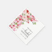 Serviette En Papier Fête de mariage en fleurs roses (Coin)