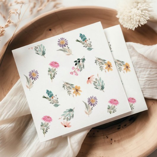 Serviette En Papier Fête de mariage Fleur Sauvage en Fleur