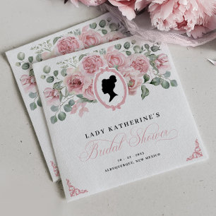 Serviette En Papier Fête de mariage fleurie rose vintage