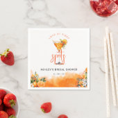 Serviette En Papier Fête de mariage Fleurs d'orange aquarelle Spritz (En situation)