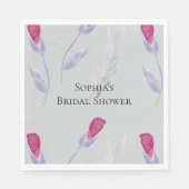 Serviette En Papier Fête de mariage Fleurs Rose Gris (Devant)