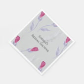 Serviette En Papier Fête de mariage Fleurs Rose Gris (Coin)