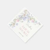 Serviette En Papier Fête de Mariage Fleurs Sauvages Rose Violet Printe (Coin)