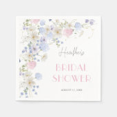 Serviette En Papier Fête de Mariage Fleurs Sauvages Roses Violettes de (Devant)