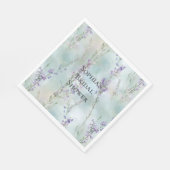 Serviette En Papier Fête de mariage Fleurs Violettes Jolis Romantiques (Coin)