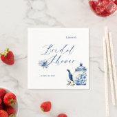 Serviette En Papier Fête de mariage Floral Aquarelle Bleu (En situation)