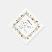 Serviette En Papier Fête de mariage floral blanc  (Coin)