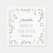 Serviette En Papier Fête de mariage floral bleu ciel (Devant)