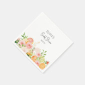 Serviette En Papier Fête de mariage Floral Citron (Coin)