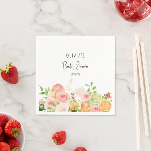 Serviette En Papier Fête de mariage Floral Citrus (En situation)