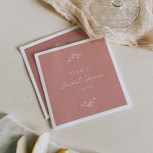 Serviette En Papier Fête de mariage floral de jardin rose blush