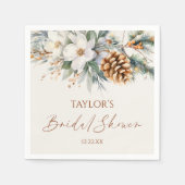 Serviette En Papier Fête de mariage Floral d'hiver Pin (Devant)