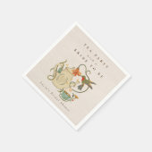 Serviette En Papier Fête de mariage floral Faecore aquarelle (Coin)