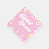 Serviette En Papier Fête de mariage floral fleuri rétro rose daisy (Coin)