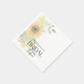 Serviette En Papier Fête de mariage floral moderne tournesol (Coin)