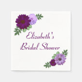 Serviette En Papier Fête de mariage floral Paeony Violet (Devant)
