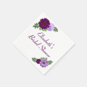 Serviette En Papier Fête de mariage floral Paeony Violet (Coin)