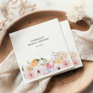 Serviette En Papier Fête de mariage floral pastel coloré