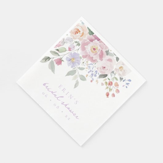 Serviette En Papier Fête de mariage floral pastel de printemps (Coin)