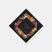 Serviette En Papier Fête de mariage floral romantique sombre et automn (Coin)