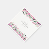 Serviette En Papier Fête de mariage floral rose  (Coin)