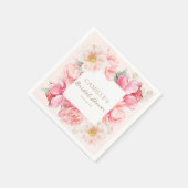 Serviette En Papier Fête de mariage floral rose (Coin)