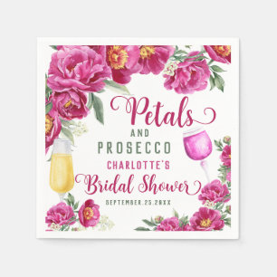 Serviette En Papier Fête de mariage floral rose chaud Pétales & Prosec