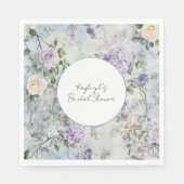 Serviette En Papier Fête de mariage floral rose lavande violette crème (Devant)