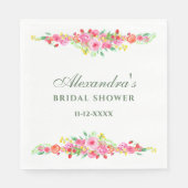 Serviette En Papier Fête de mariage floral rose pivoine (Devant)