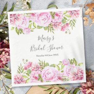 Serviette En Papier Fête de mariage floral Rose sauvage