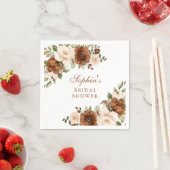 Serviette En Papier Fête de mariage Floral rouille pêche verdure or (En situation)