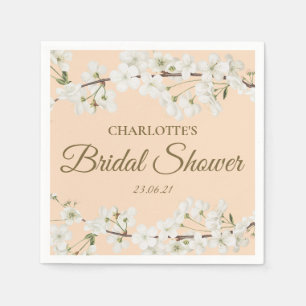 Serviette En Papier Fête de mariage Florale Fleur Blanche