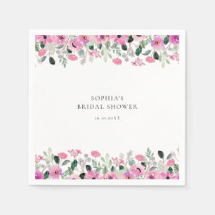 Serviette En Papier Fête de mariage florale rose