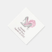 Serviette En Papier Fête de Mariage Glamour Roses Roses Argent Talons (Coin)