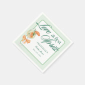 Serviette En Papier Fête de mariage Green Simple Love At First Spritz (Coin)