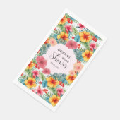 Serviette En Papier Fête de mariage hawaïenne aux fleurs exotiques (Coin)
