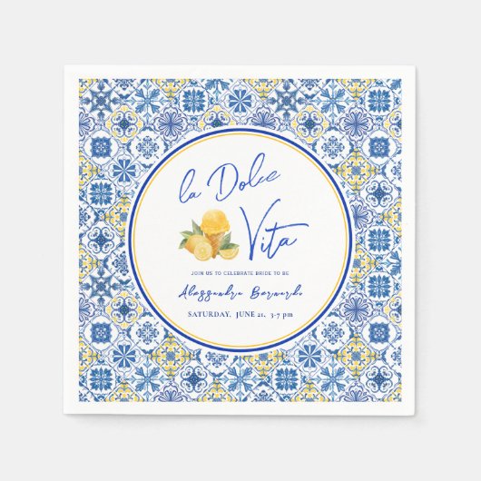 Serviette En Papier Fête de mariage italien en été Méditerranéen (Devant)