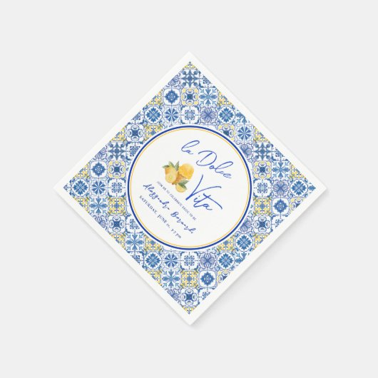 Serviette En Papier Fête de mariage italien en été Méditerranéen (Coin)