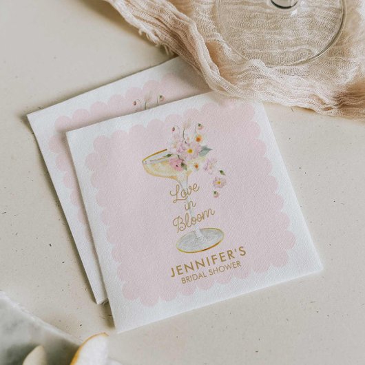 Serviette En Papier Fête de mariage Love in Bloom rose blush