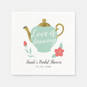 Serviette En Papier Fête de mariage Love is Brewing