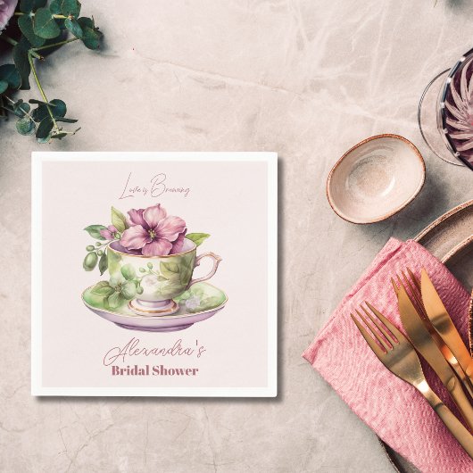 Serviette En Papier Fête de mariage : Love is Brewing Tea Party